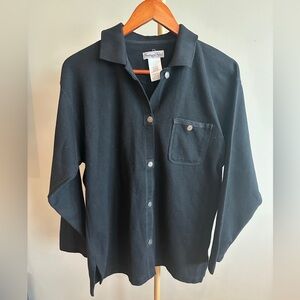 Vintage Huntington Ridge Black Button-Up Jacket Shacket – 80s/90s – Small